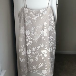 Lulus White Shift Dress with Flowers & adjustable
